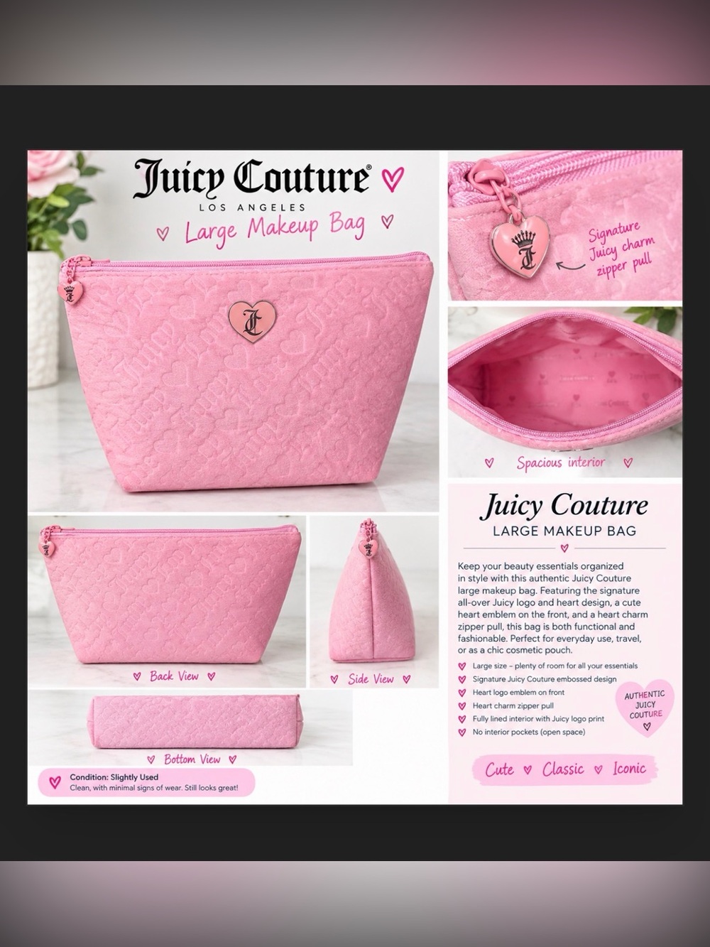 *N.W.O.T.* Juicy Couture Large Makeup Bag
